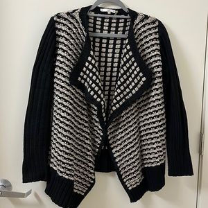 Black and Cream Cozy Cardigan